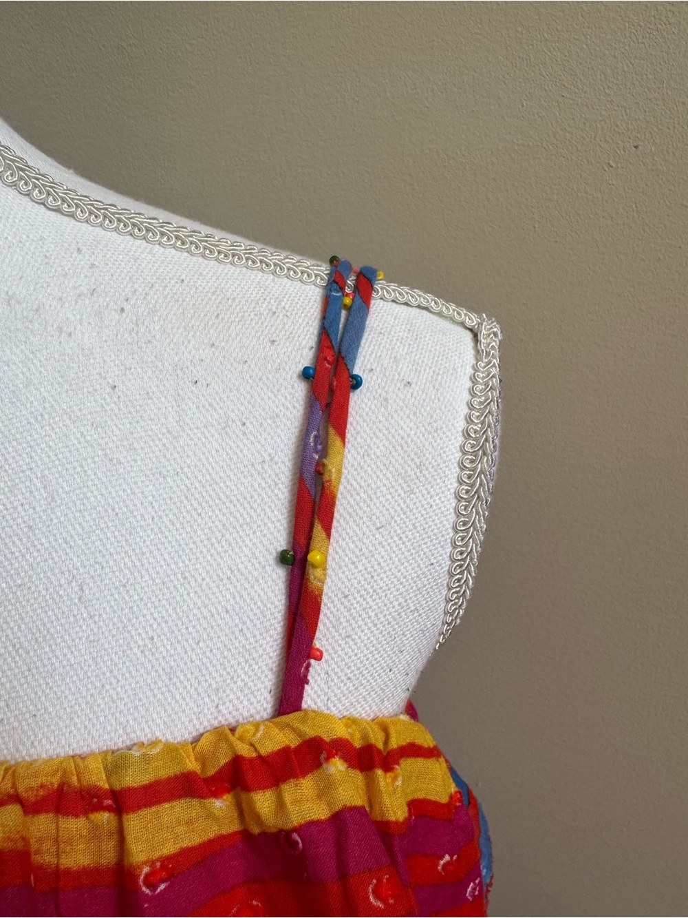 FARM Rio Red Multicolor Ruffle Tie-Front Crop Top - Picture 7 of 11